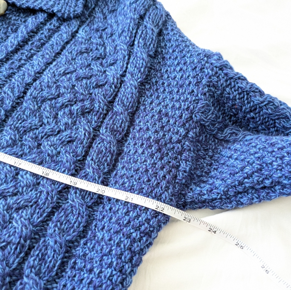 Aran Crafts Blue Women's Cardigan Sweater - Picture 5 of 6